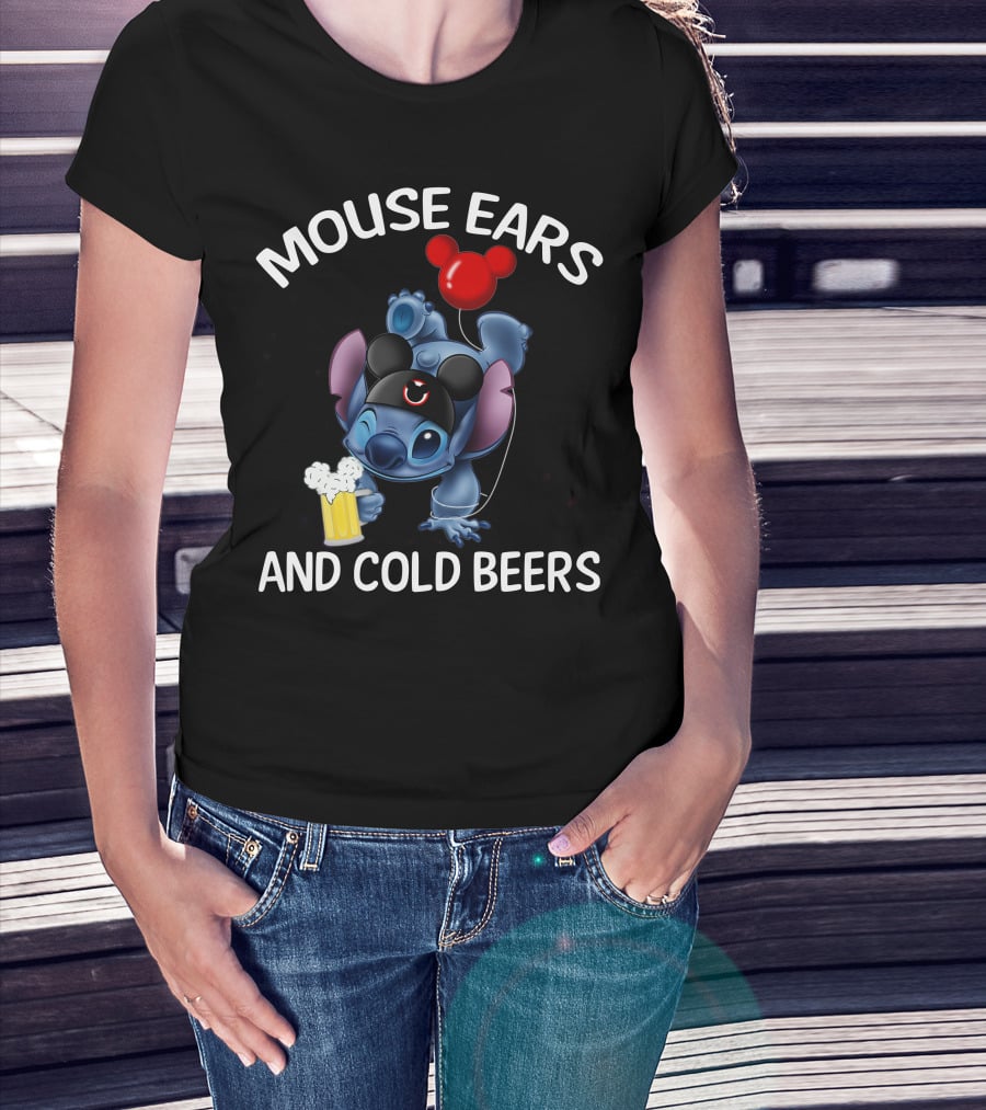 Mouse Ears And Cold Beers Stitch Balloon T-Shirt