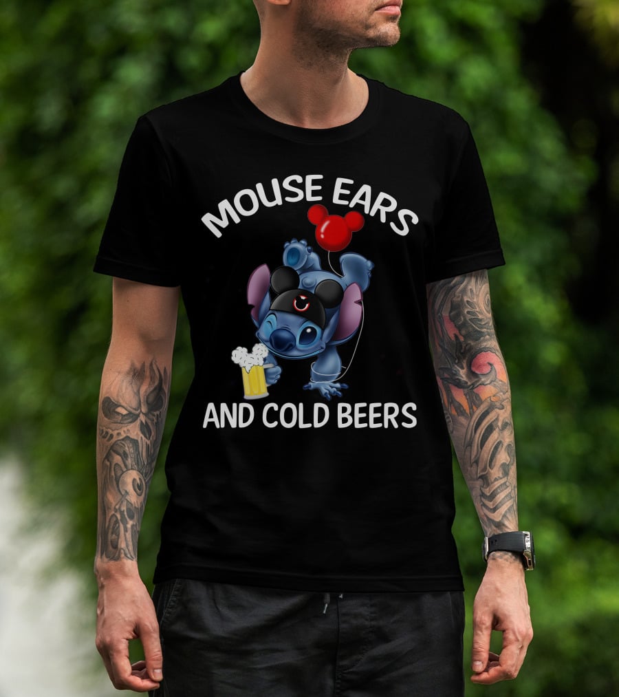 Mouse Ears And Cold Beers Stitch Balloon T-Shirt