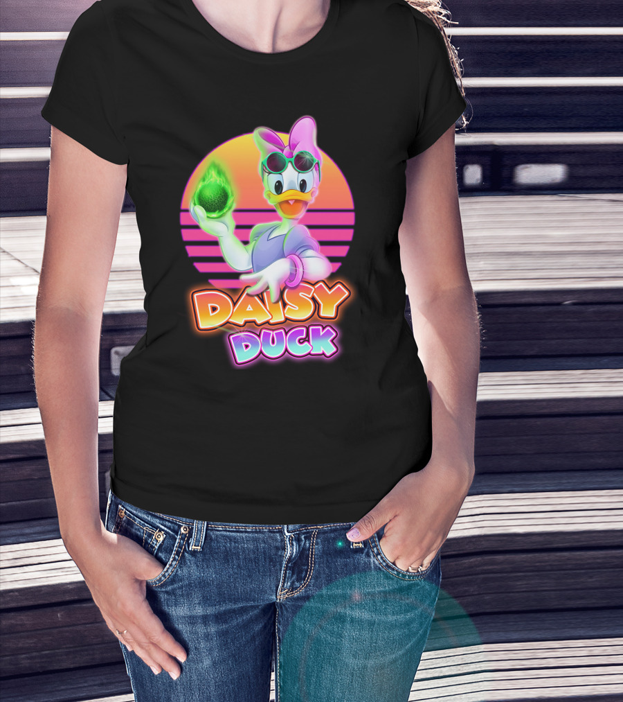 Daisy Duck Neon Glow Vintage Retro Aesthetic T-Shirt