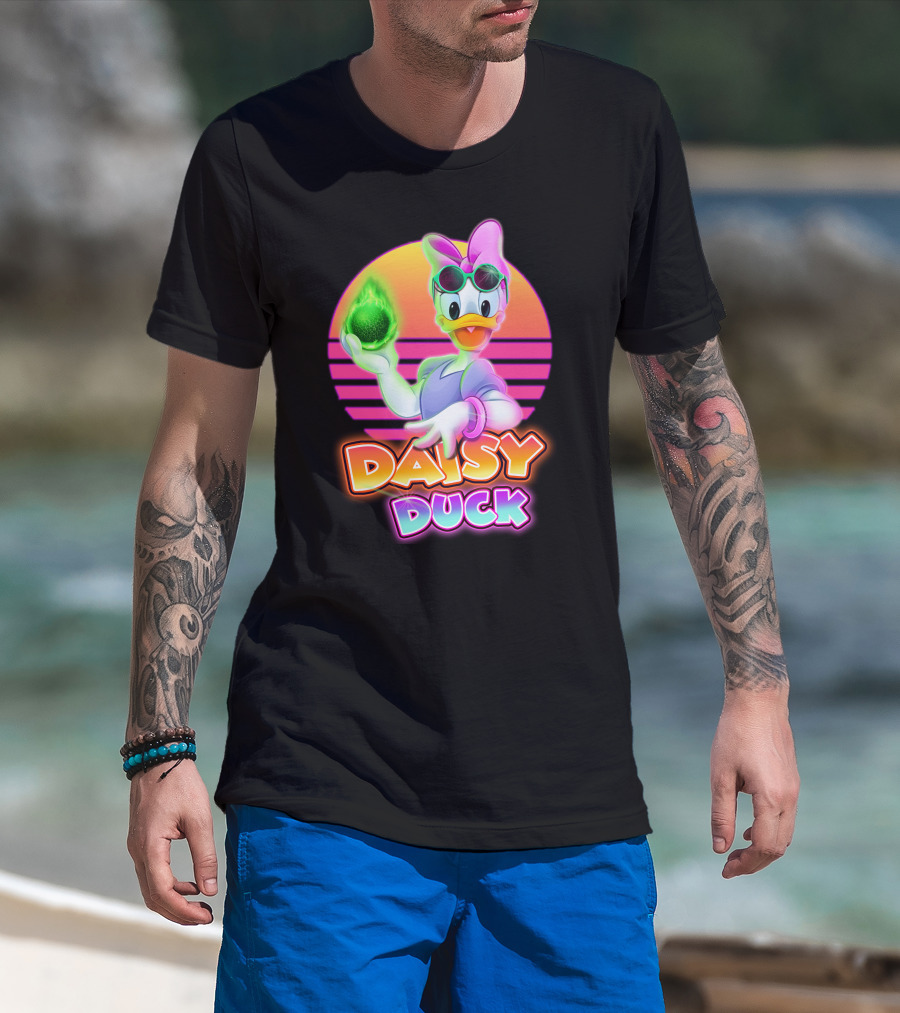 Daisy Duck Neon Glow Vintage Retro Aesthetic T-Shirt