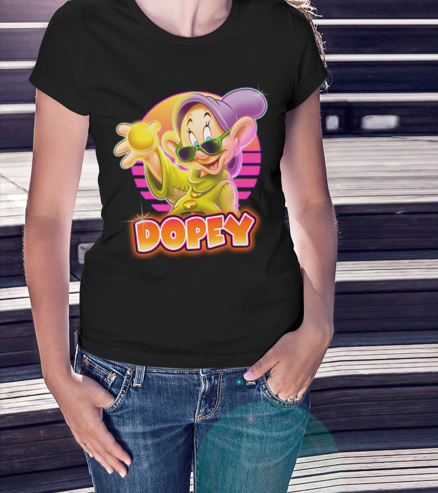 Dopey Retro Sunglasses Glow Neon Style T-Shirt
