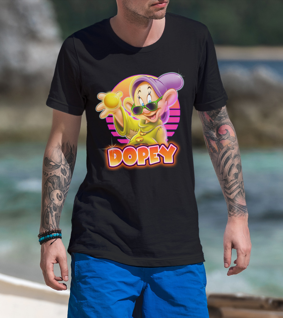 Dopey Retro Sunglasses Glow Neon Style T-Shirt