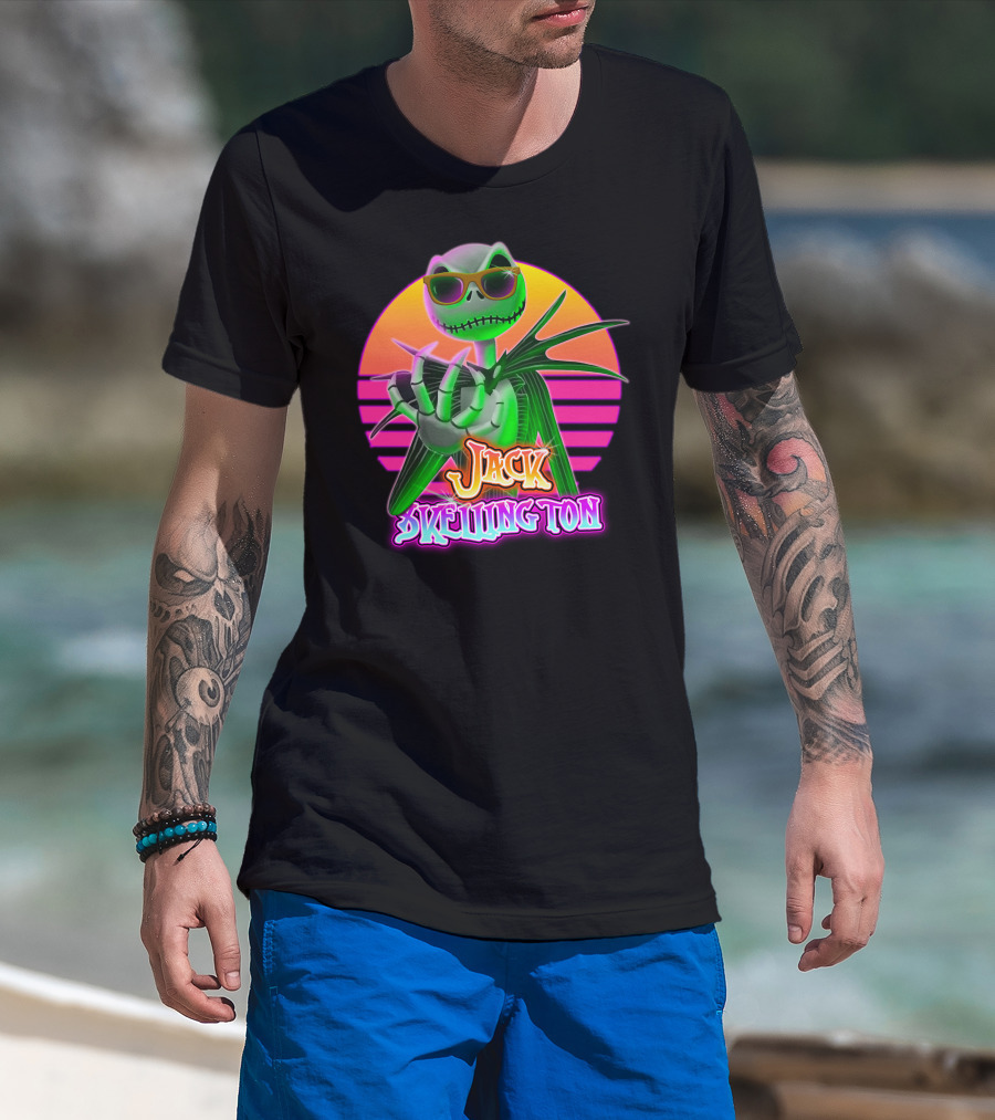 Jack Skellington Retro Neon Style T-Shirt