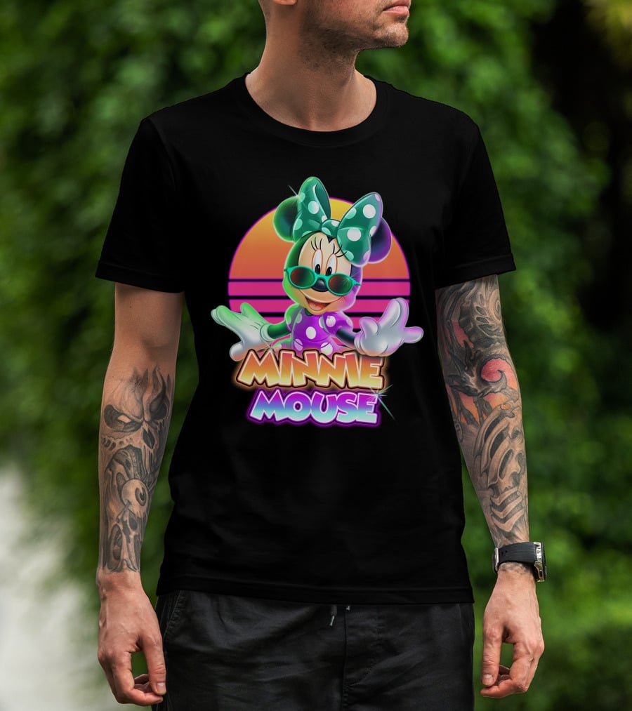 Minnie Mouse Retro Sunset Neon Style T-Shirt