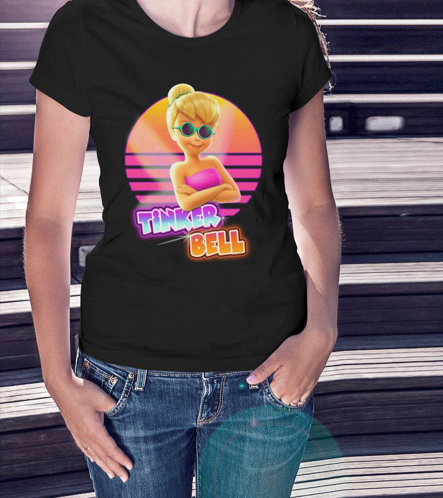 Tinker Bell 80S Retro Sunset Style T-Shirt
