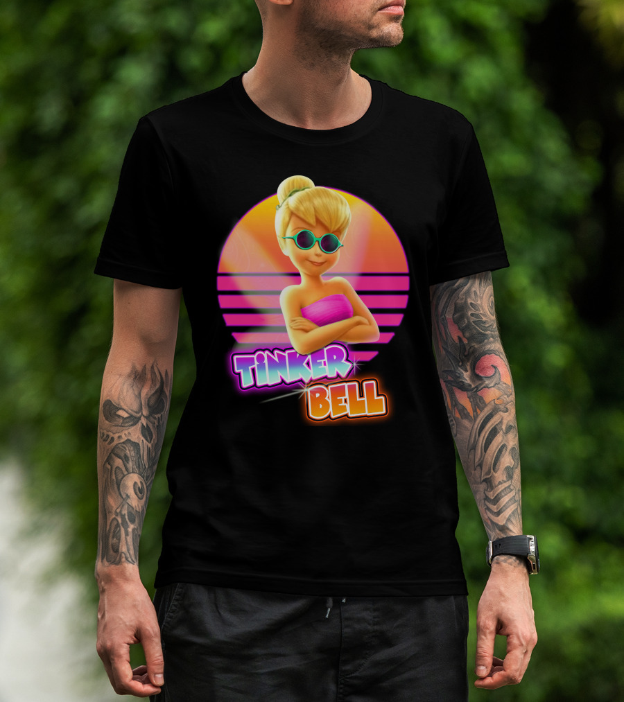 Tinker Bell 80S Retro Sunset Style T-Shirt