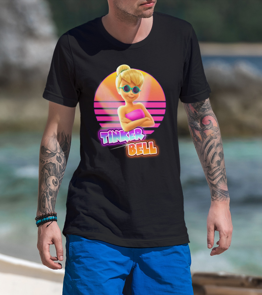 Tinker Bell 80S Retro Sunset Style T-Shirt