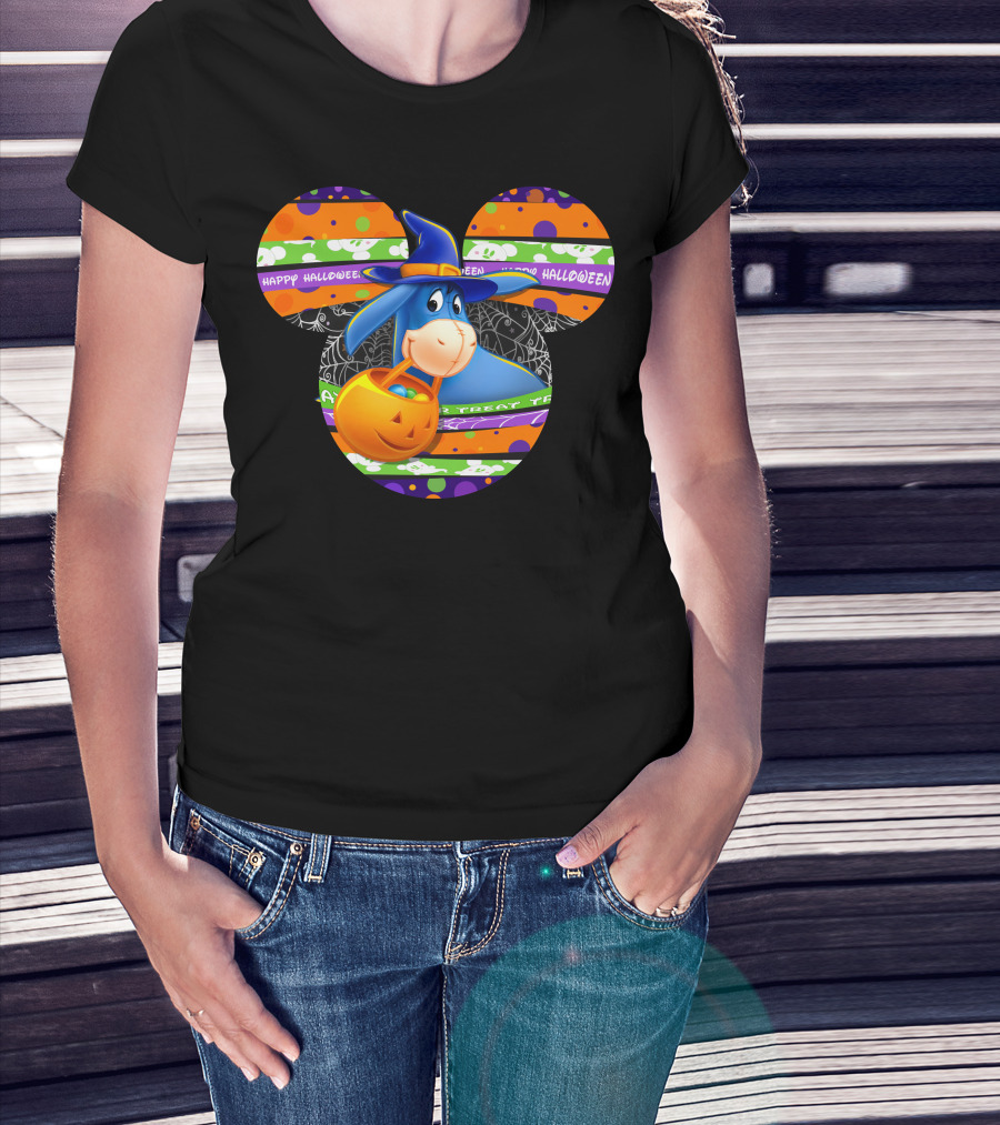 Eeyore Halloween Mickey Mouse Pumpkin Treat Happy Halloween T-Shirt
