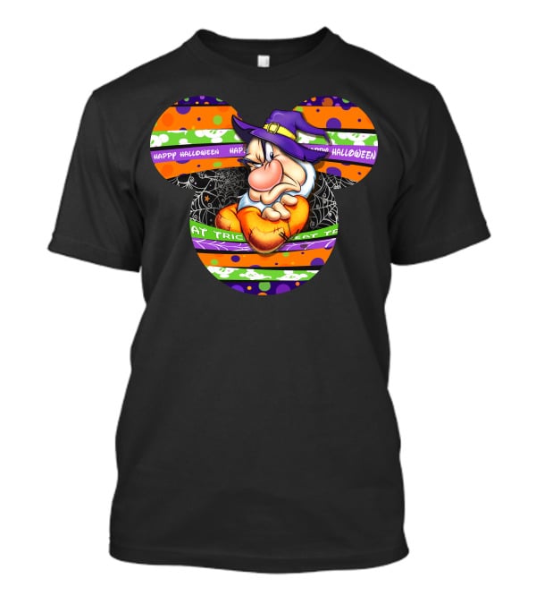 Grumpy Mickey Mouse Ears Happy Halloween Trick Or Treat T-Shirt