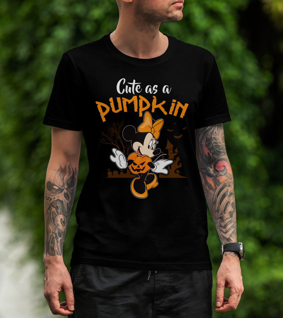 Cute As A Pumpkin Halloween 12 Minnie Mouse T-Shirt
