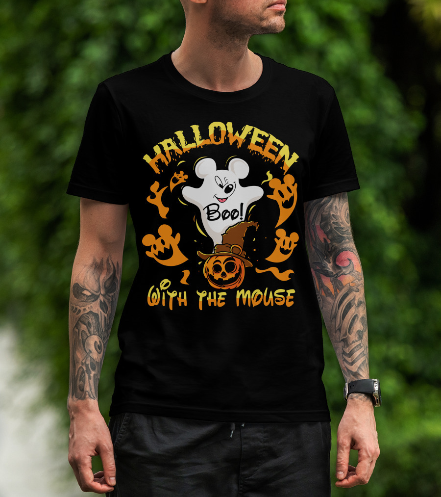 Halloween 21 Boo With The Mouse Ghost And Pumpkin Party T-Shirt