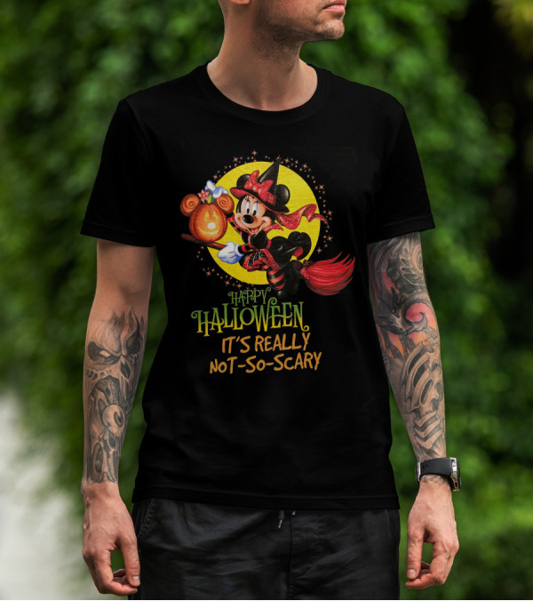 Happy Halloween It's Really Not-So-Scary Minnie Mouse Broomstick Potion Mickey Pumpkin T-Shirt