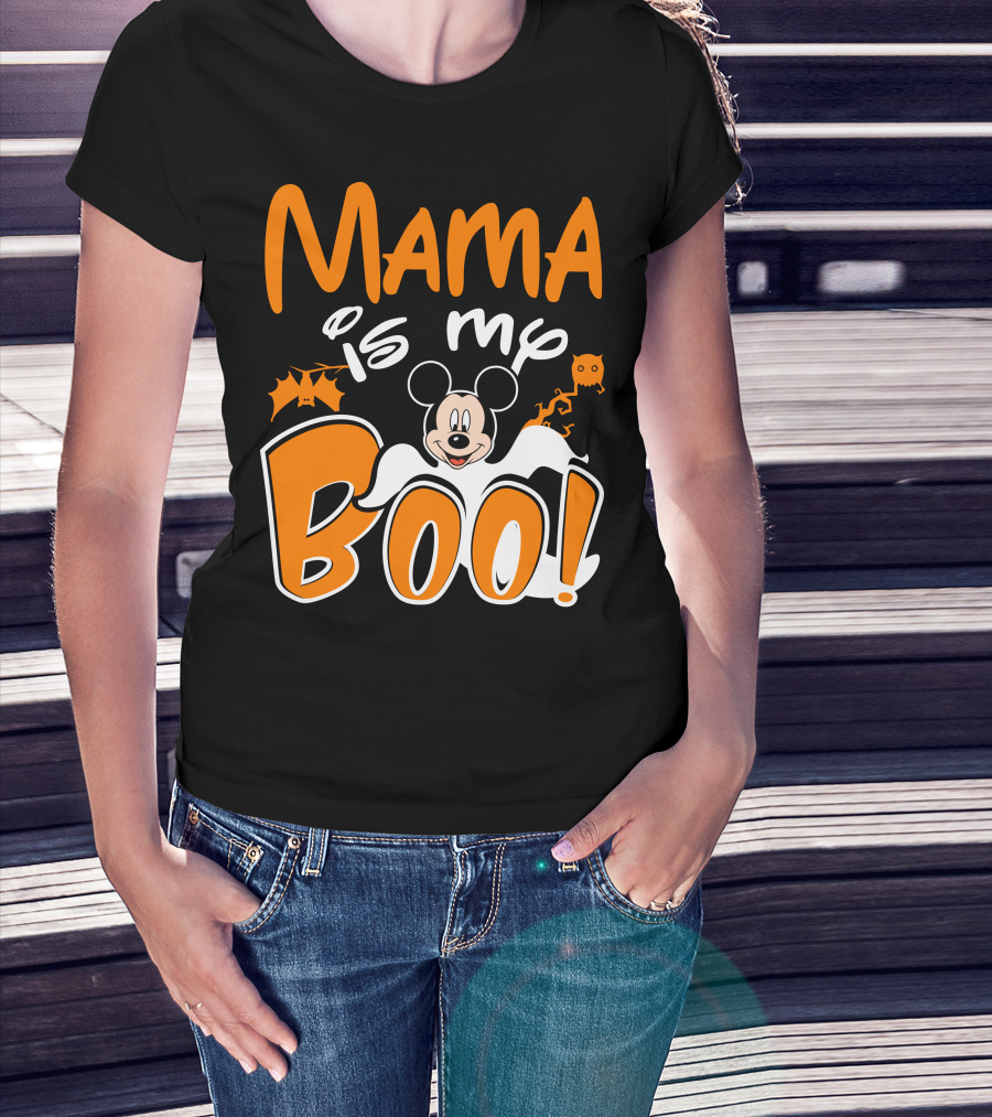 Mama Is My Boo Halloween Mickey Mouse Ghost T-Shirt