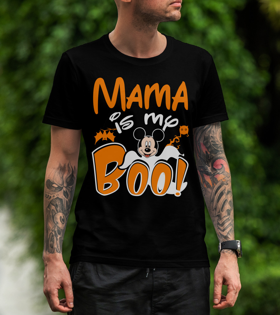 Mama Is My Boo Halloween Mickey Mouse Ghost T-Shirt