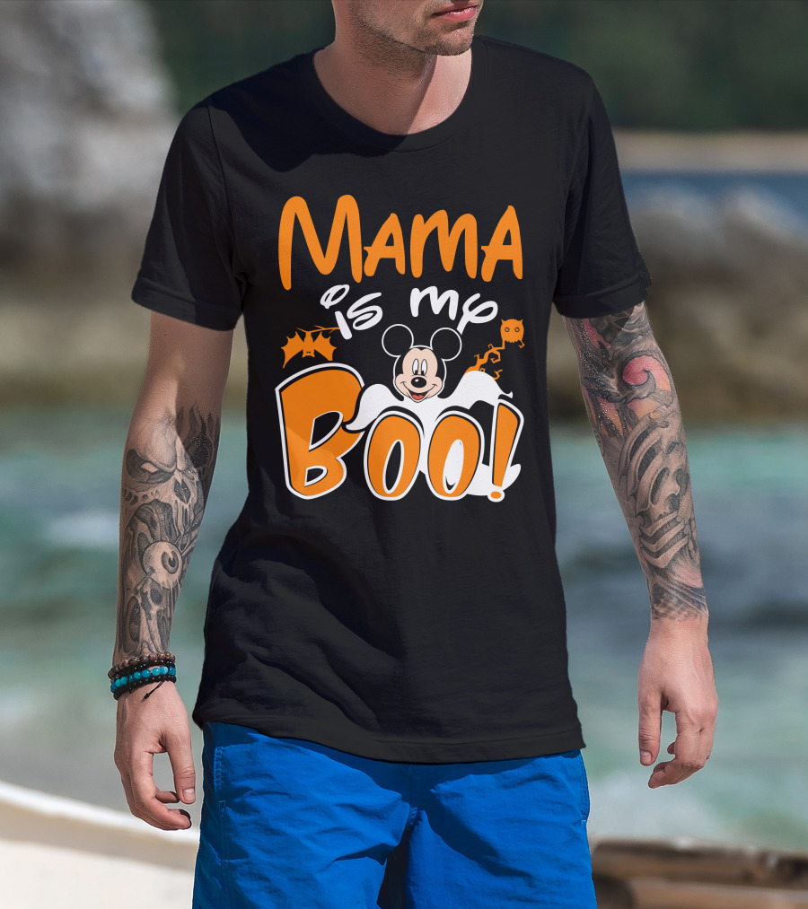 Mama Is My Boo Halloween Mickey Mouse Ghost T-Shirt