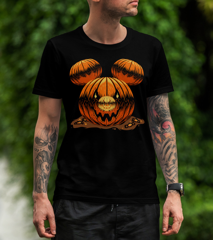 Halloween 76 Pumpkin Mouse Ears Jack-O'-Lantern T-Shirt
