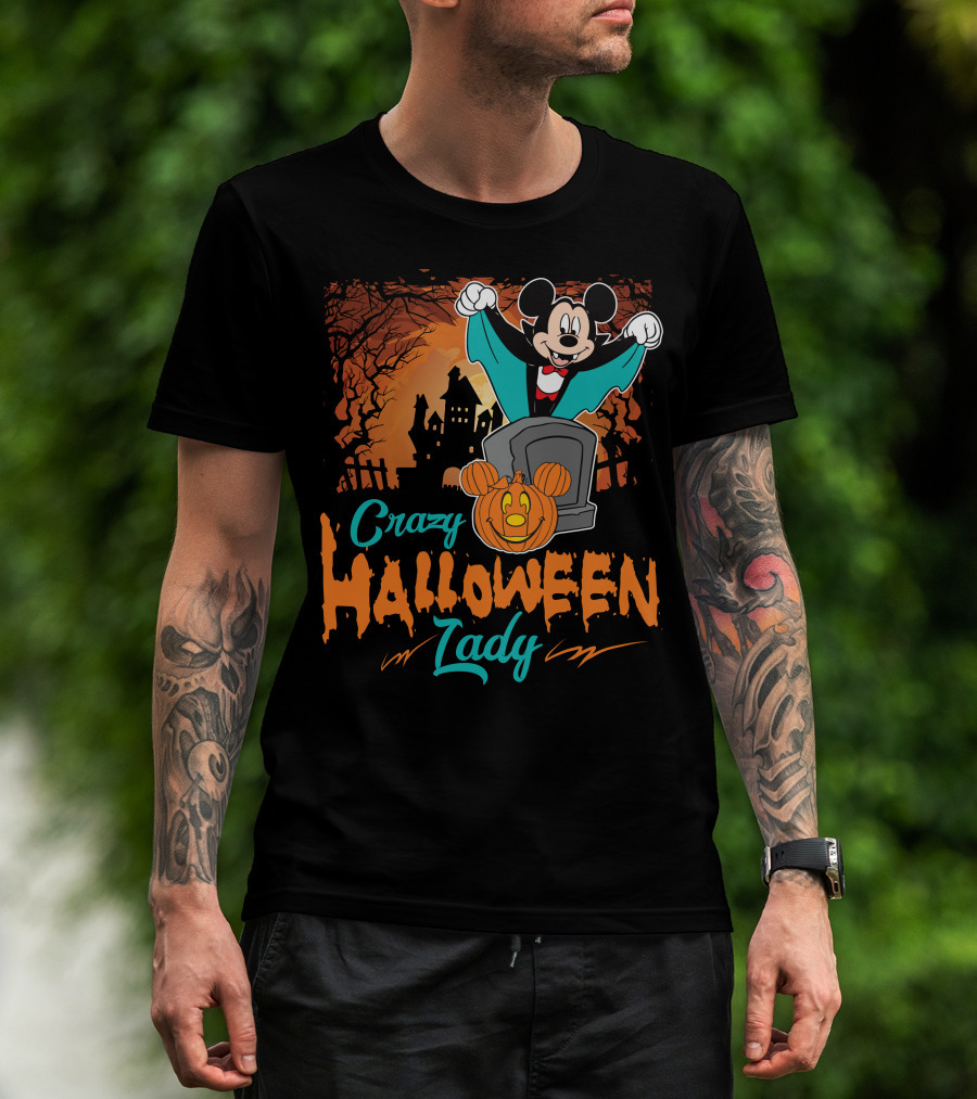 Crazy Halloween Lady T-Shirt