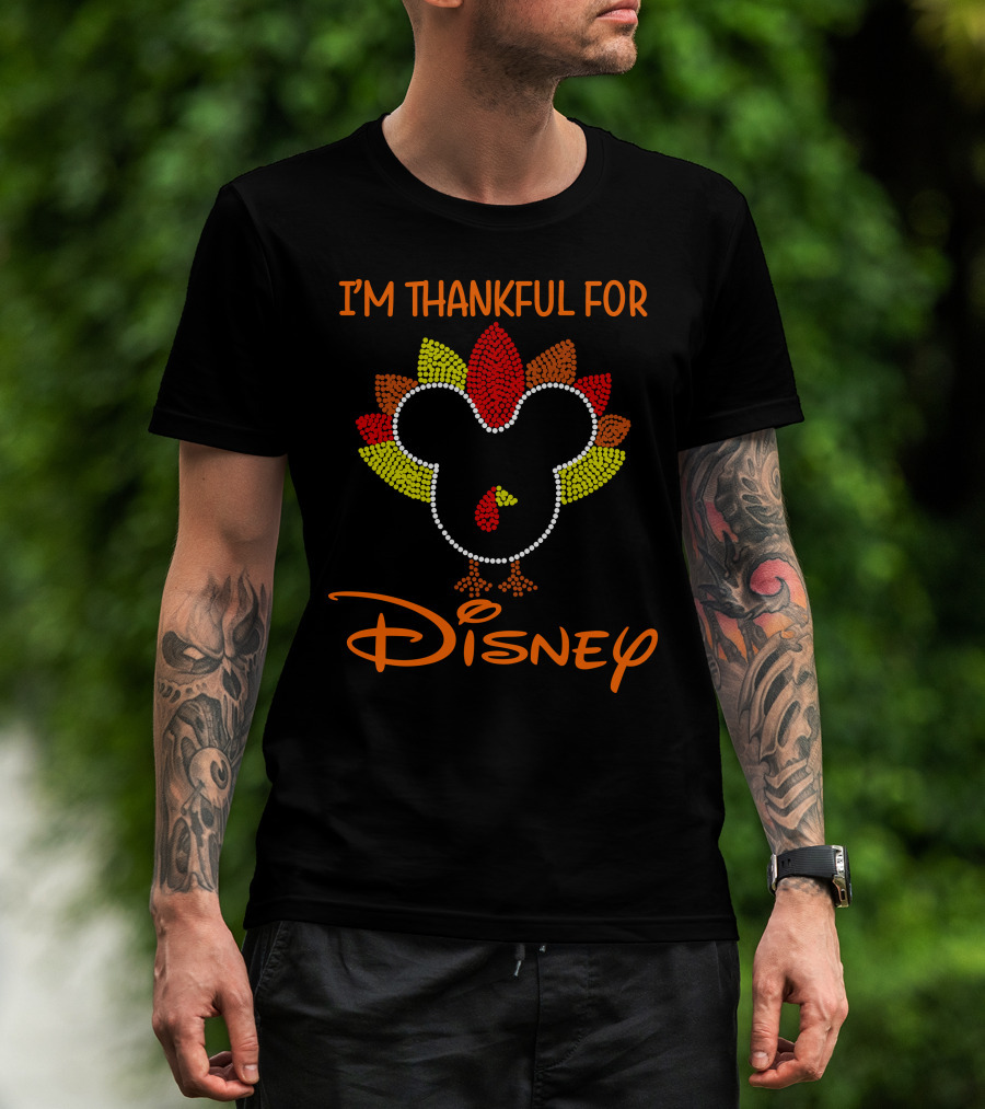 I'm Thankful For Disney Thanksgiving Turkey Mickey T-Shirt