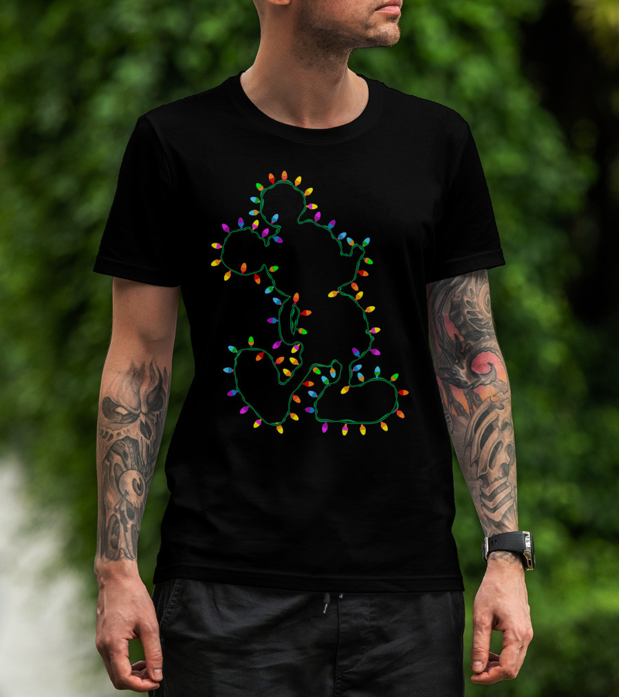 Merry Christmas Mickey Mouse Lights T-Shirt