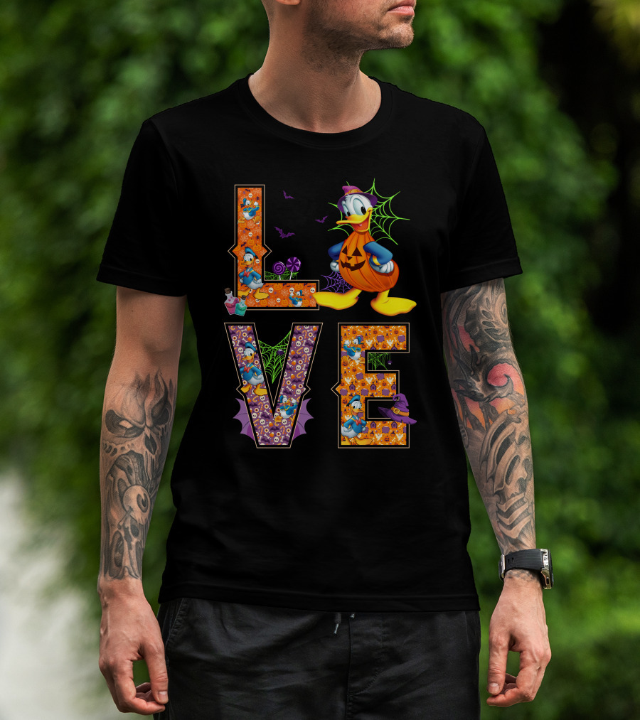Donald Love Halloween Pumpkin Theme T-Shirt