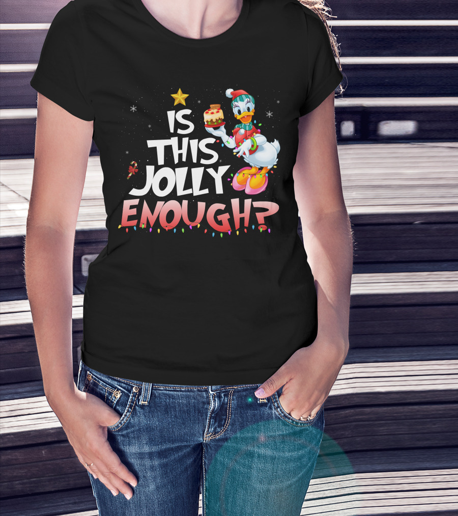 Is This Jolly Enough Daisy Duck Christmas Cake Star T-Shirt