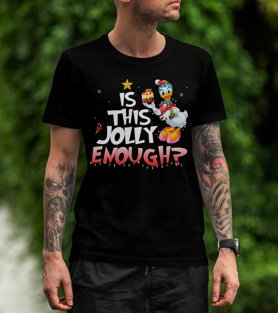 Is This Jolly Enough Daisy Duck Christmas Cake Star T-Shirt