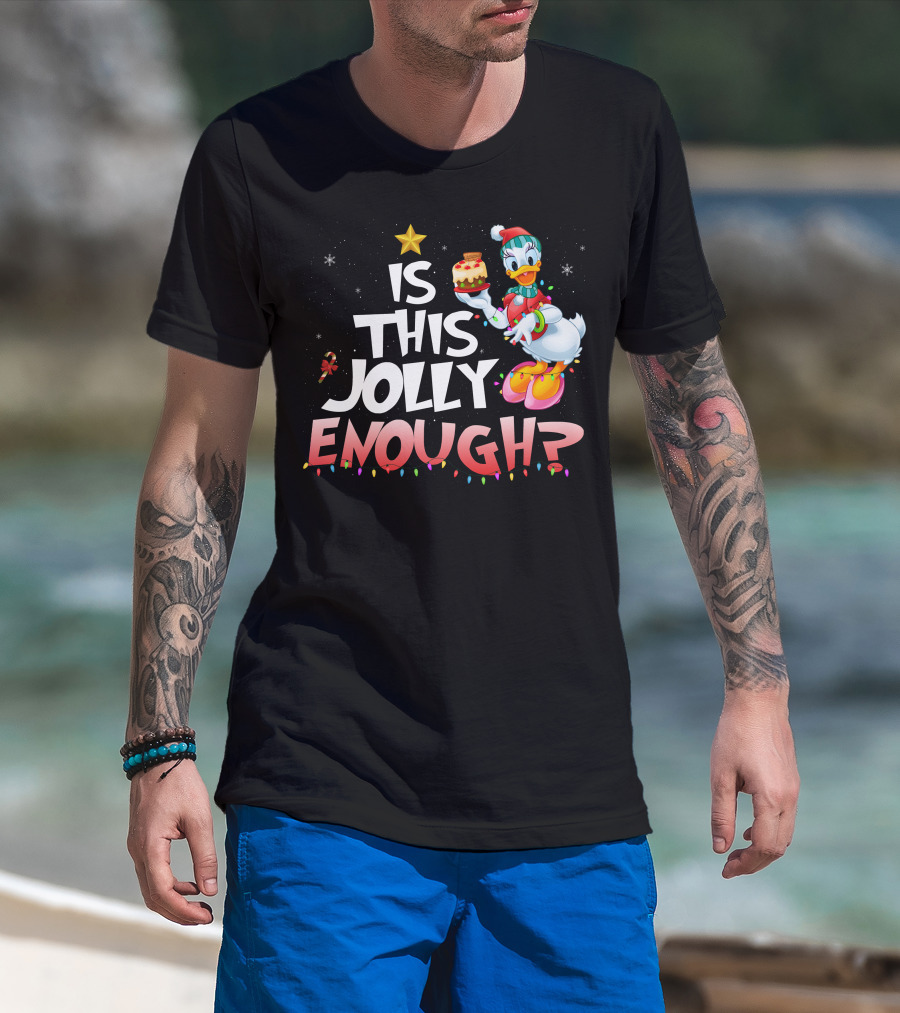 Is This Jolly Enough Daisy Duck Christmas Cake Star T-Shirt