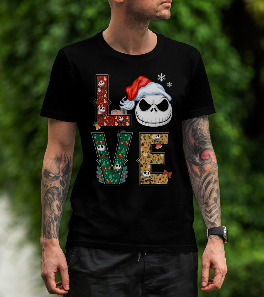 Love Jack Skellington Christmas Theme T-Shirt
