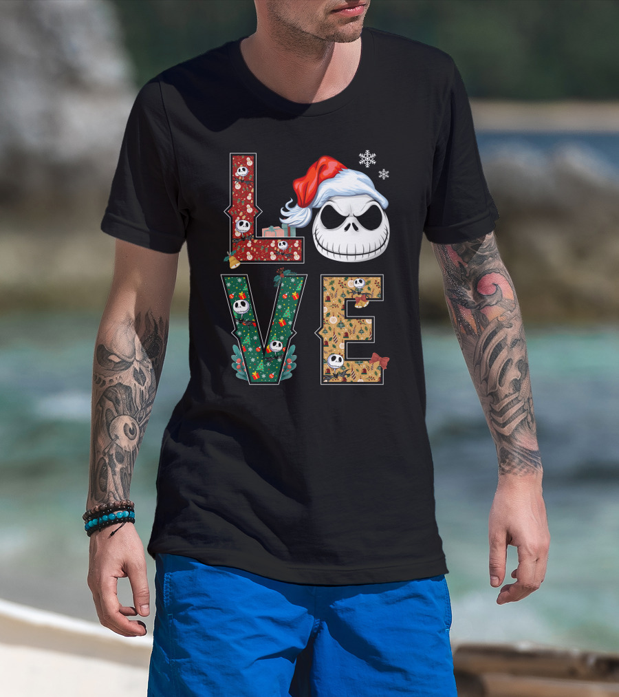 Love Jack Skellington Christmas Theme T-Shirt