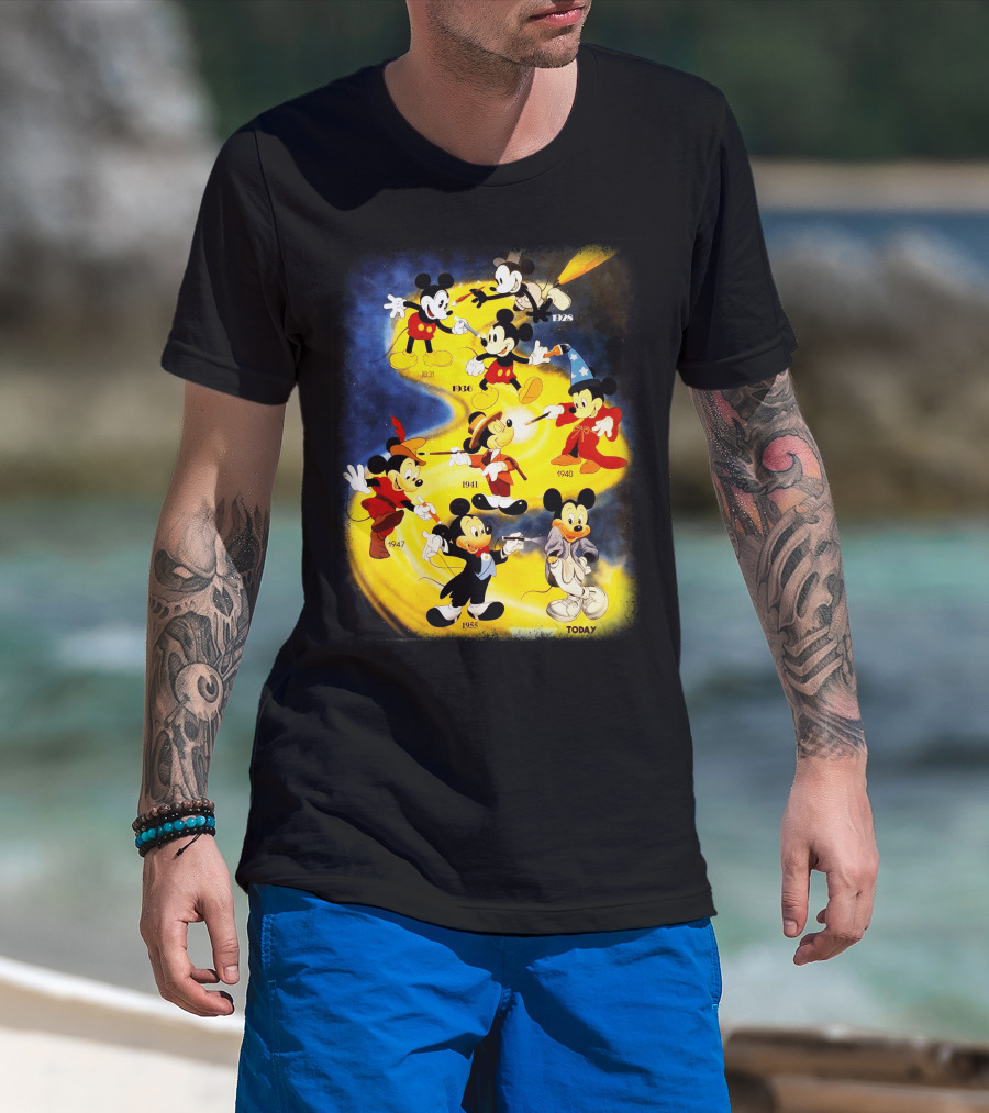 Mickey Through The Years 1928 1931 1936 1940 1941 1947 1955 Today T-Shirt