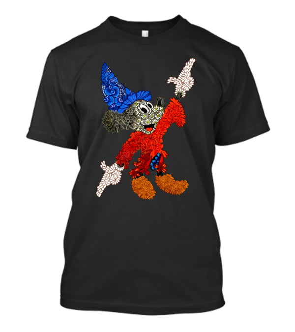 Sorcerer Mickey Floral Pattern Disney T-Shirt