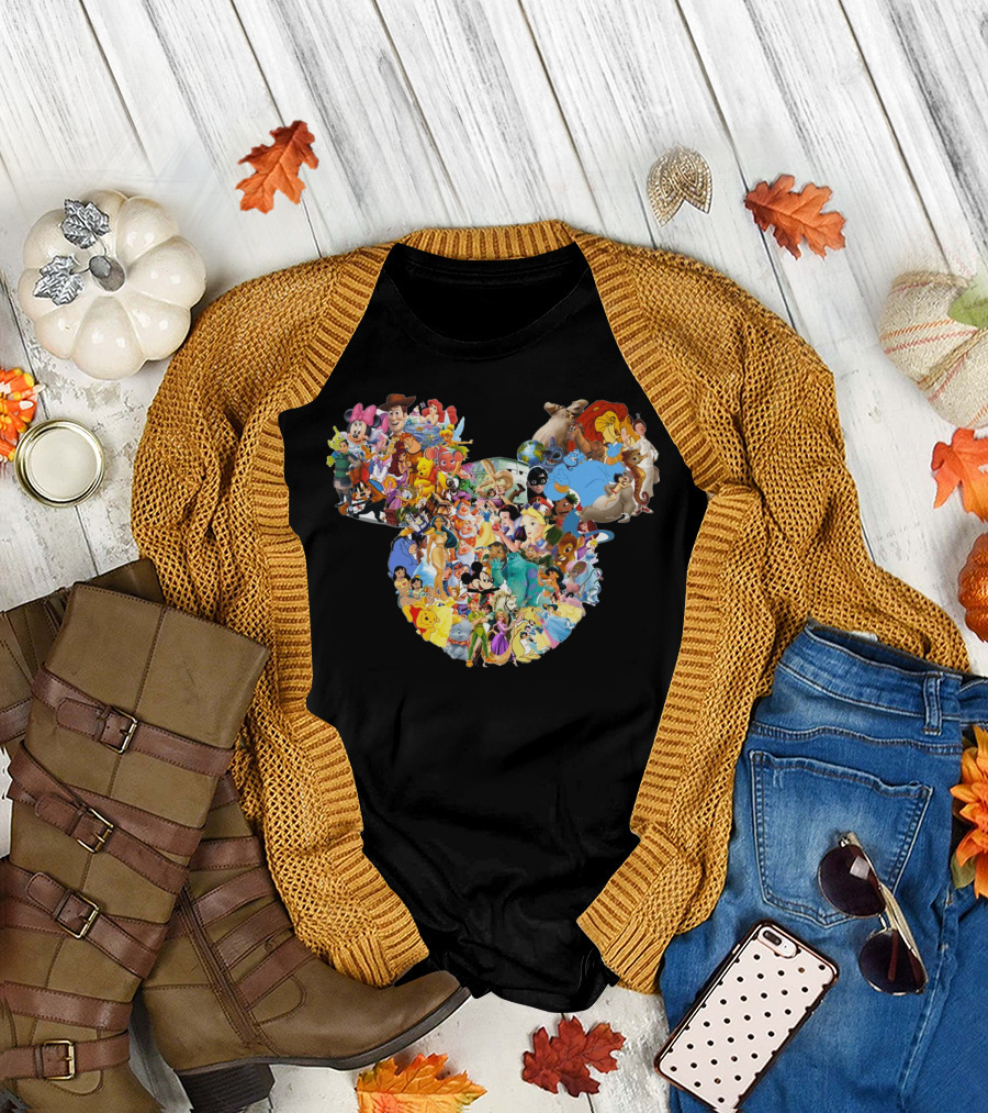 Disney Mickey Mouse Icon With Classic And Modern Characters T-Shirt