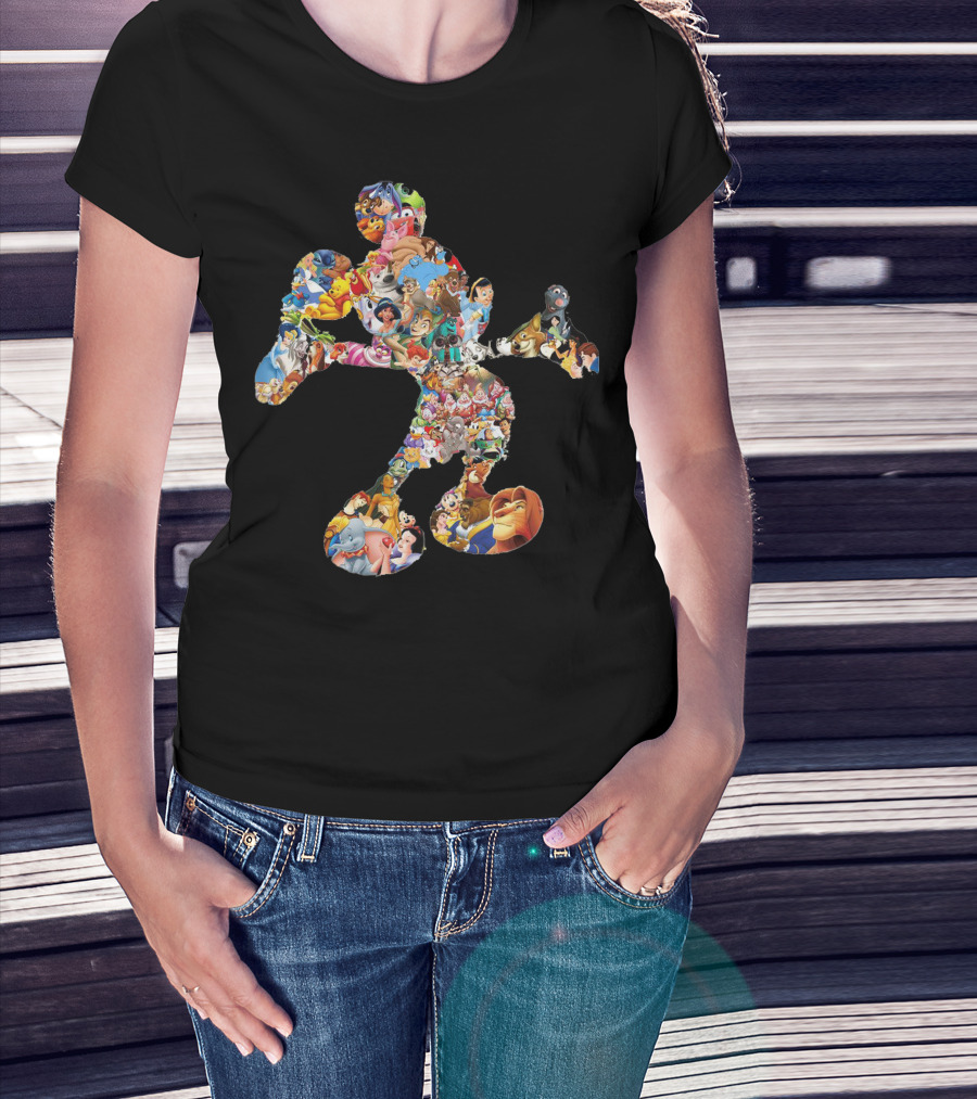 Disney Character Collage Mickey Mouse T-Shirt