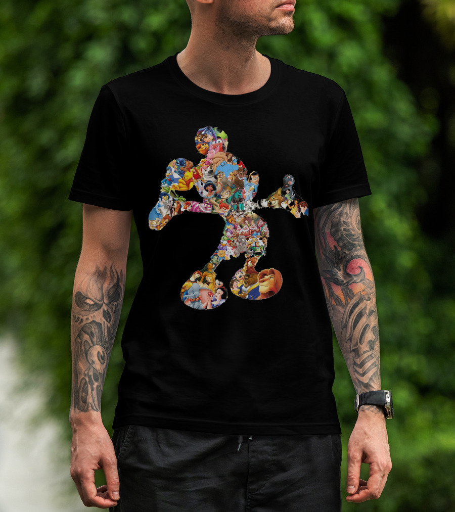 Disney Character Collage Mickey Mouse T-Shirt