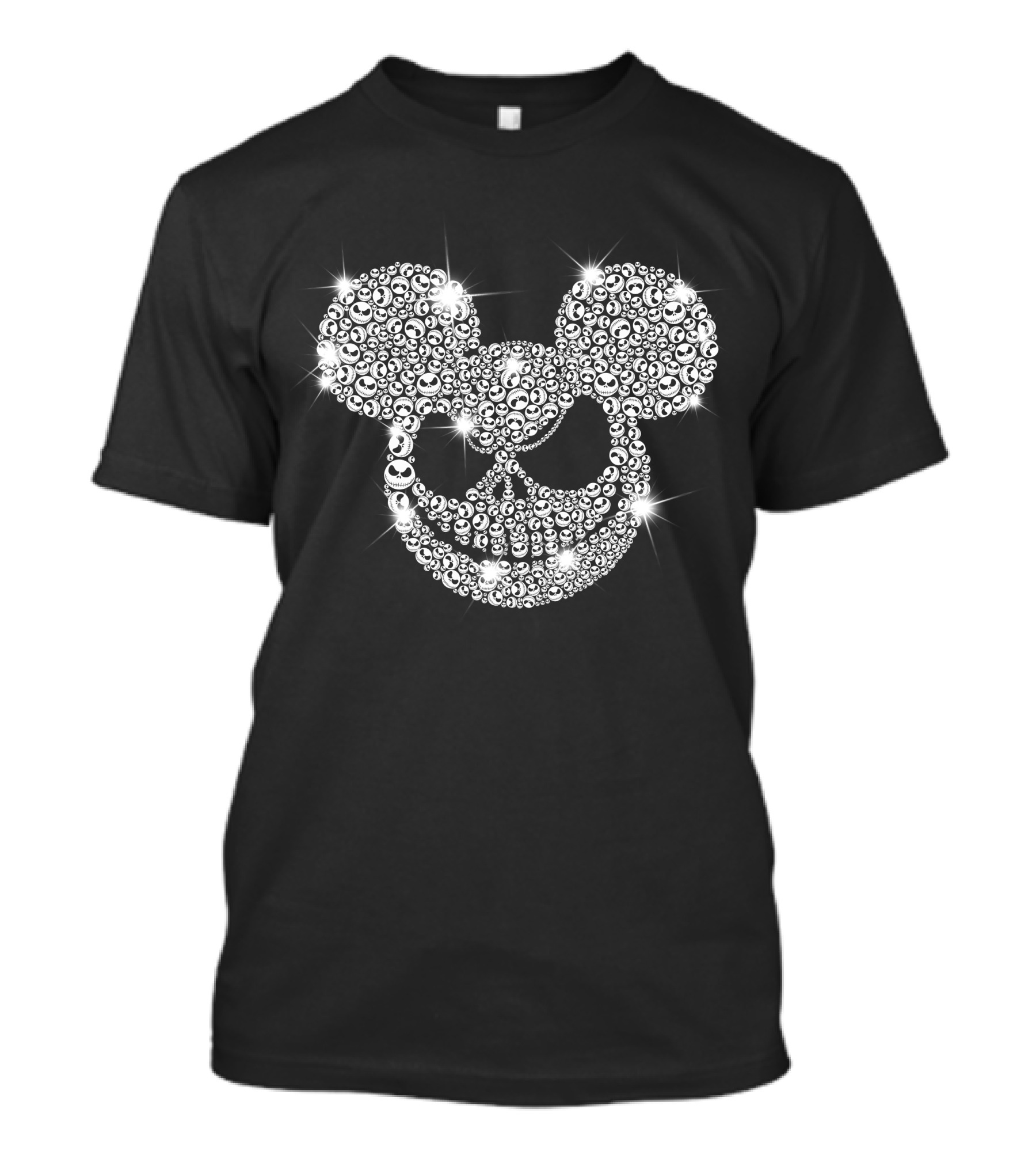 Jack Skellington Mickey Mouse Skull Crystal T-Shirt