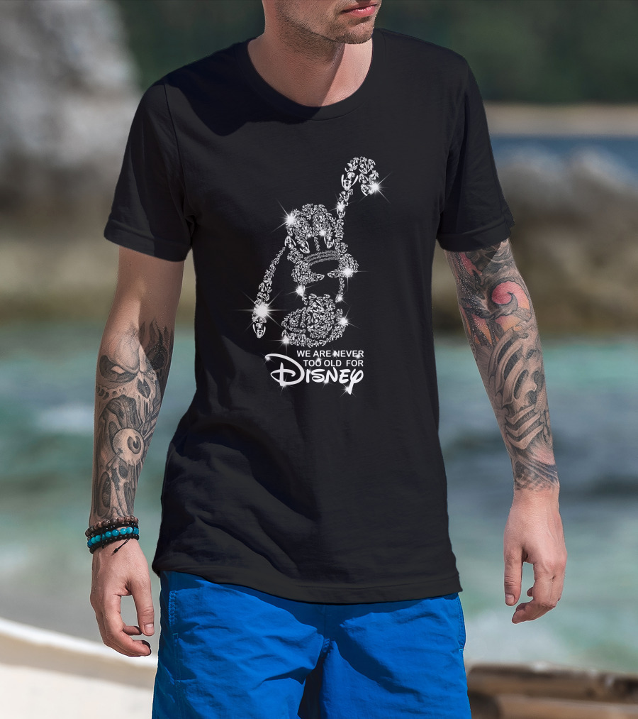 We Are Never Too Old For Disney Pluto Sparkle T-Shirt