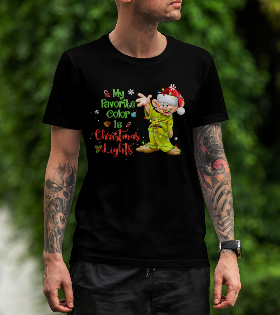 My Favorite Color Is Christmas Lights Dopey T-Shirt