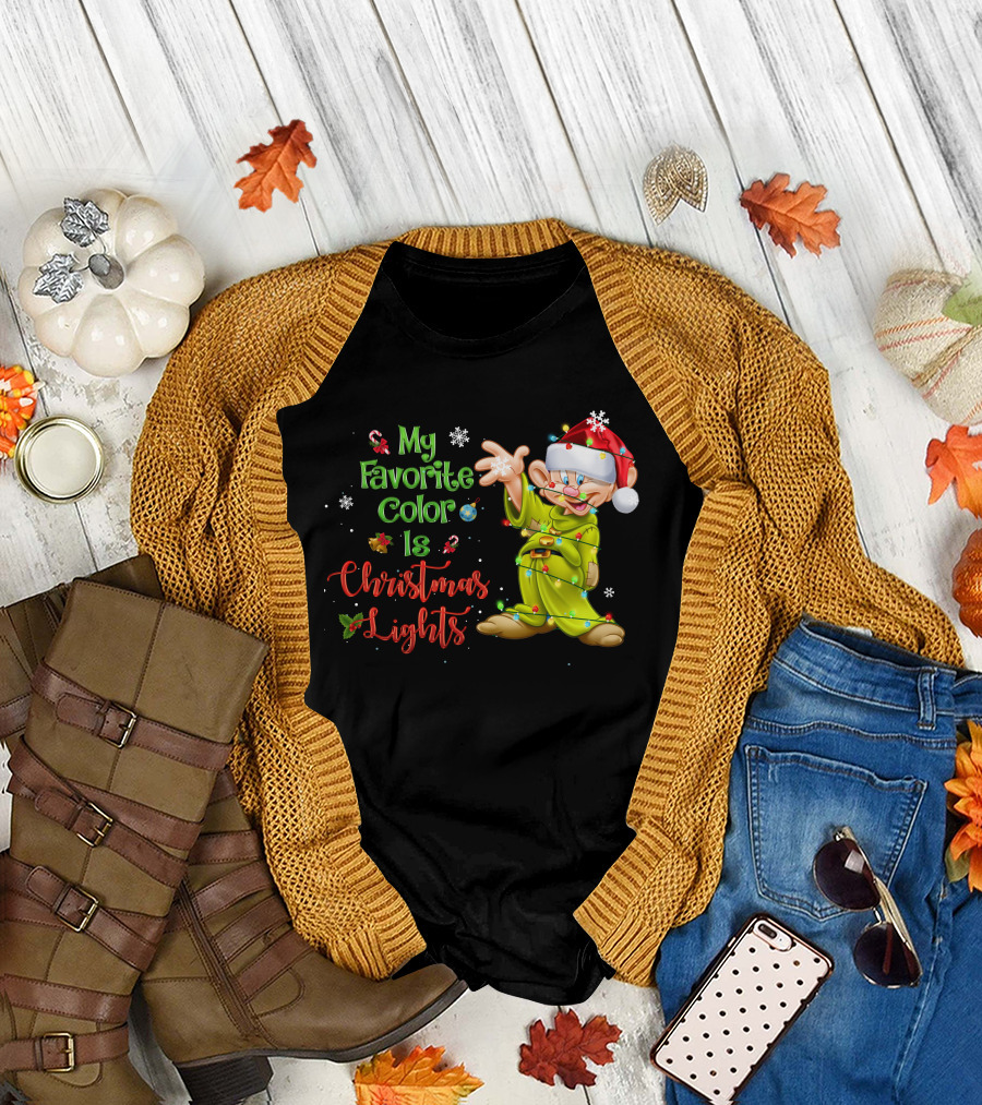 My Favorite Color Is Christmas Lights Dopey T-Shirt