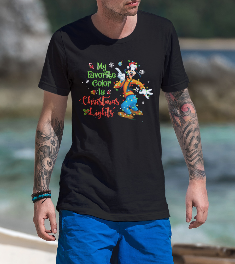 Goofy My Favorite Color Is Christmas Lights T-Shirt