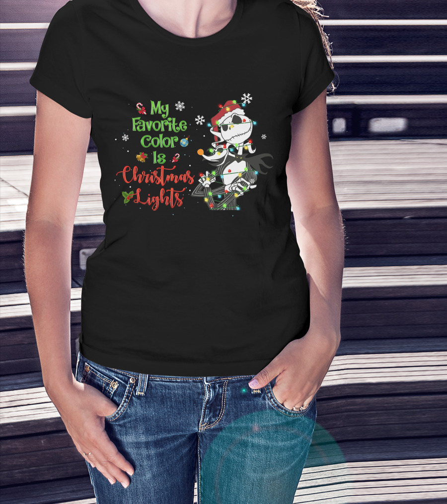 My Favorite Color Is Christmas Lights Jack Skellington T-Shirt