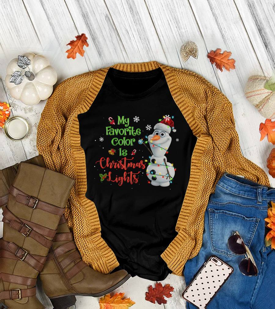 My Favorite Color Is Christmas Lights Olaf T-Shirt