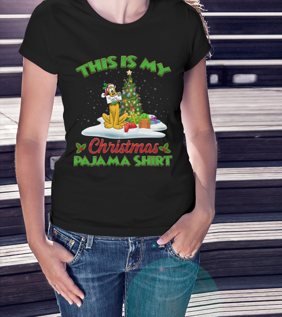 This Is My Christmas Pajama Shirt Pluto Santa T-Shirt