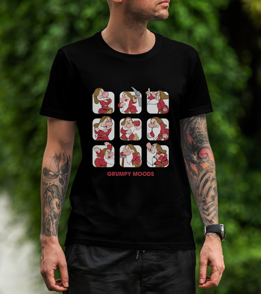 Grumpy Moods Snow White Character Expressions T-Shirt