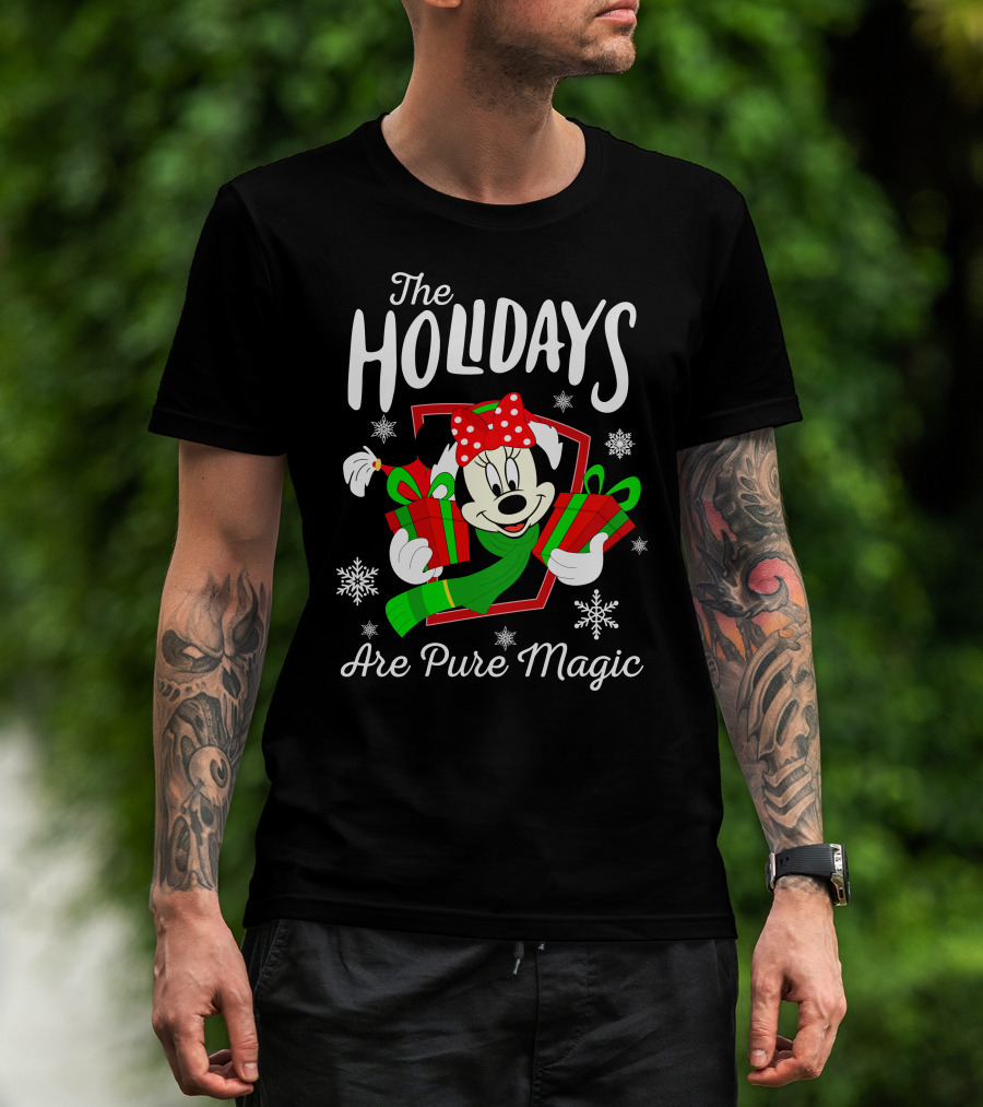 The Holidays Are Pure Magic Minnie Mouse Gift Snowflakes T-Shirt