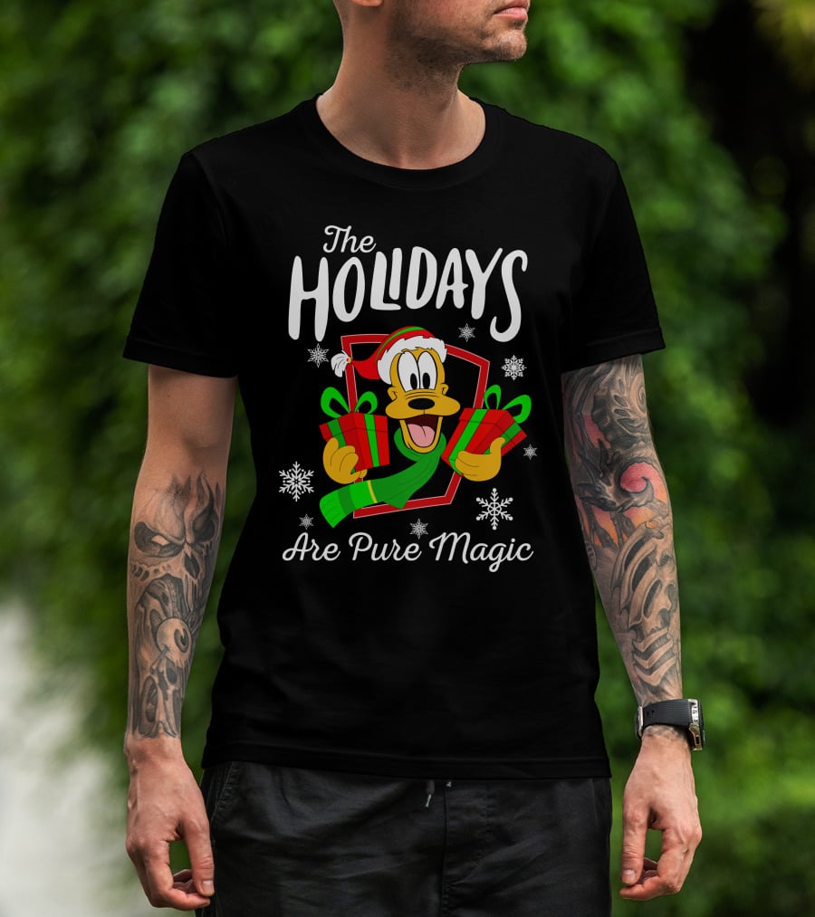 Pluto The Holidays Are Pure Magic Christmas Disney T-Shirt