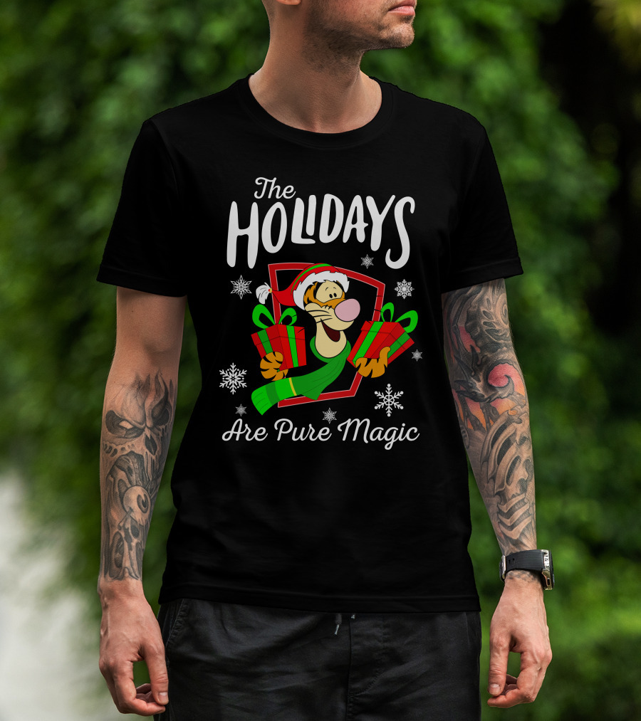 The Holidays Are Pure Magic Tigger Christmas Snowflakes T-Shirt