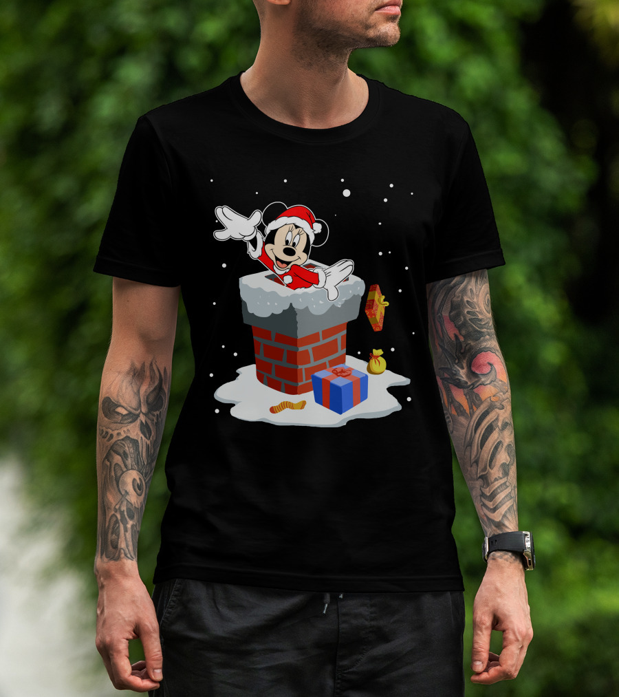 Minnie Santa Christmas Chimney Presents T-Shirt