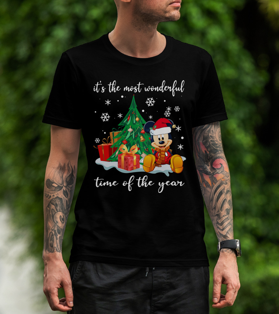 It's The Most Wonderful Time Of The Year Mickey Christmas Tree Gifts Snowflakes T-Shirt