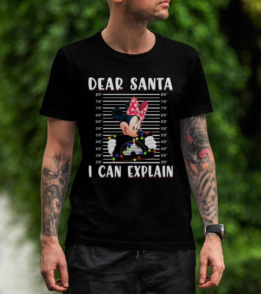 Dear Santa I Can Explain Minnie Mouse Holiday Mugshot T-Shirt