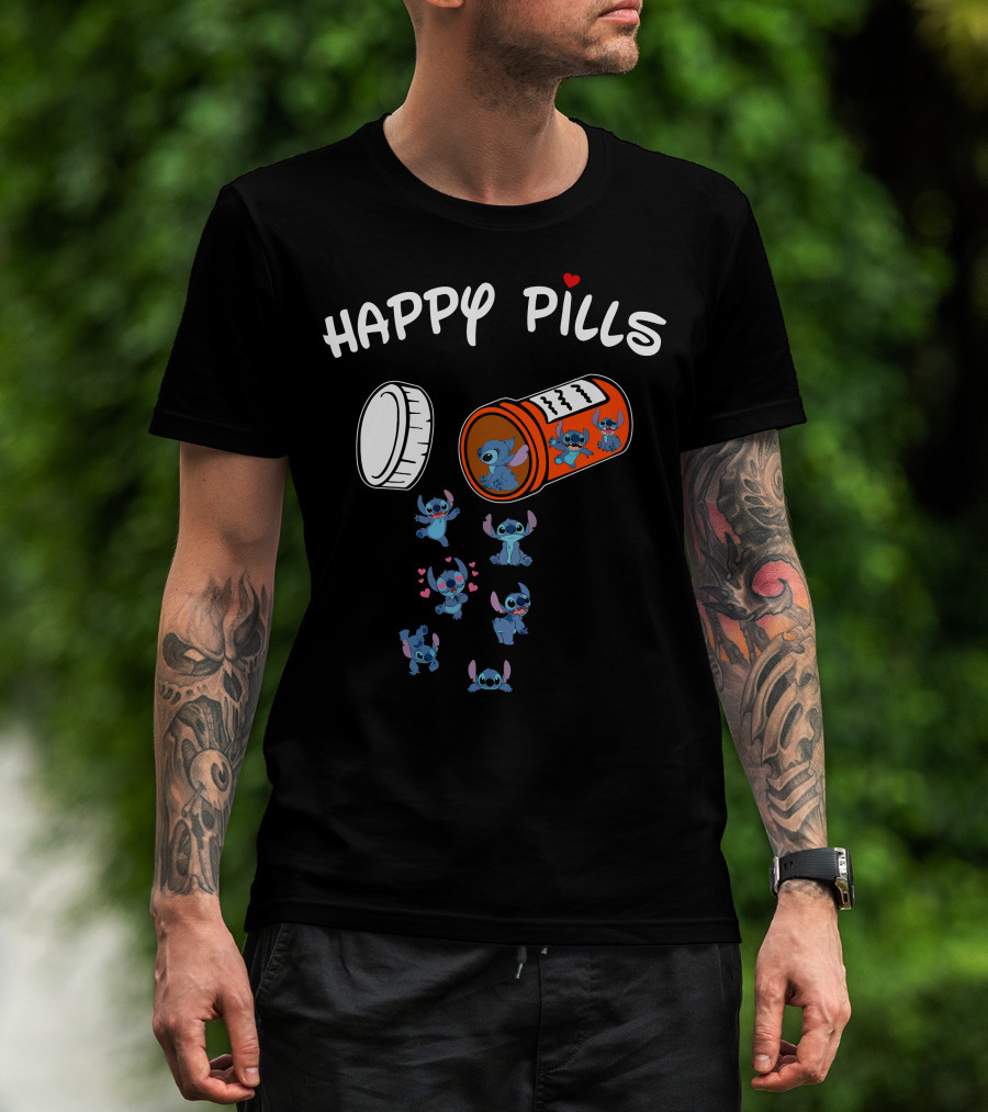 Happy Pills Stitch Capsule Fun Characters T-Shirt